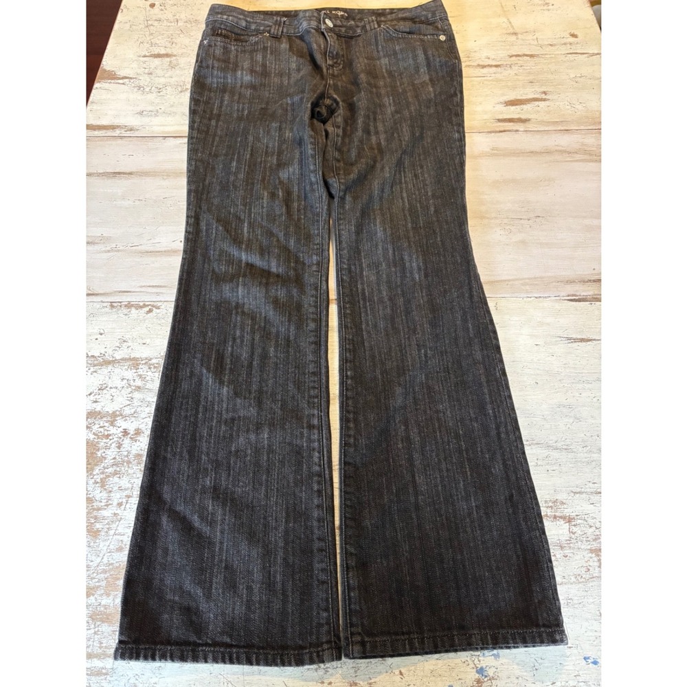 MICHAEL KORS flare jeans womens size 10 black dark wash flap pocket y2k bohemian